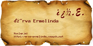 Árva Ermelinda névjegykártya